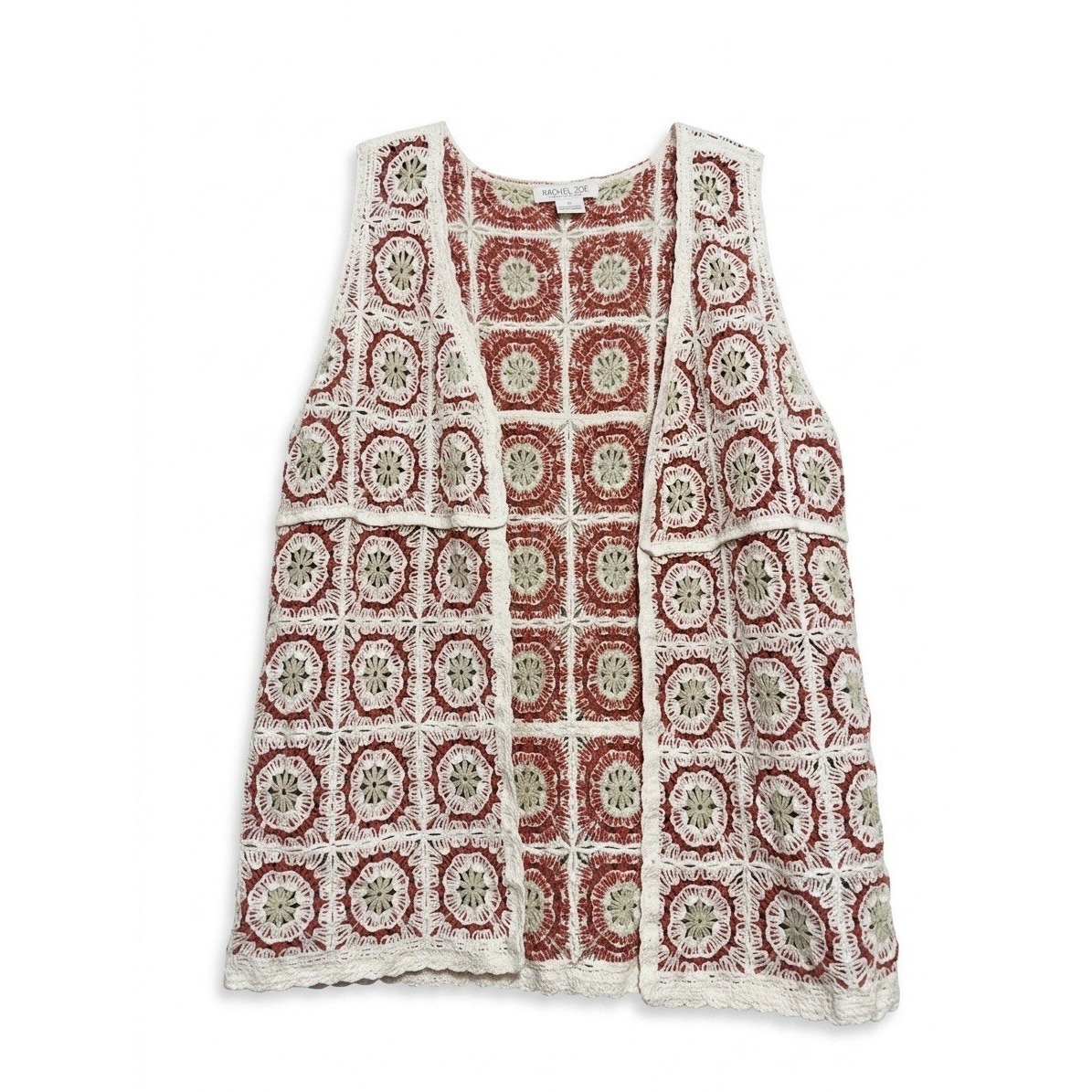 Rachel Zoe Crochet Cardigan S Festival Coachella Boho Hippie Peasant Flower